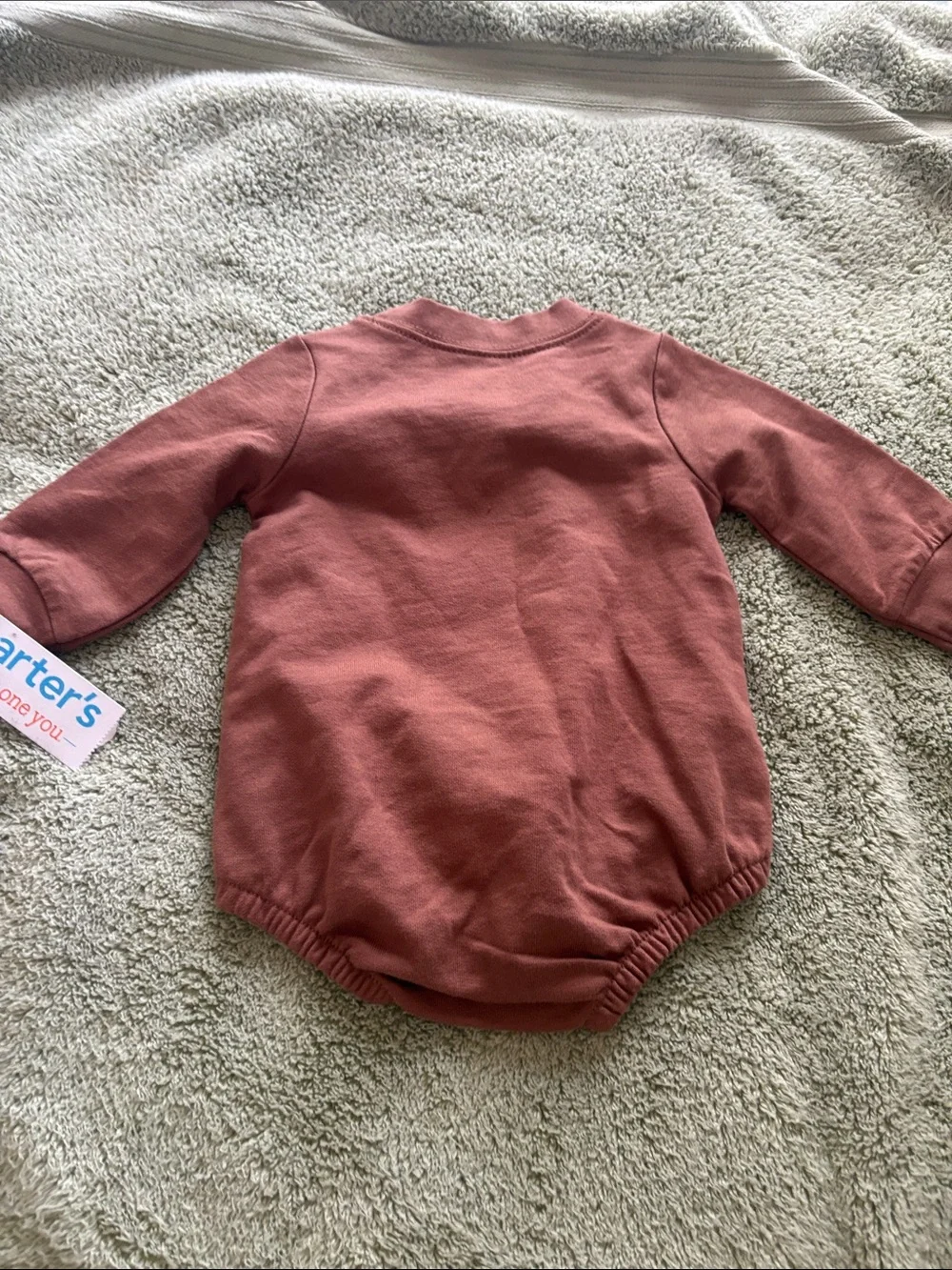 NWT Carters Rust Football Graphic Long-Sleeve Baby One-Piece 3month